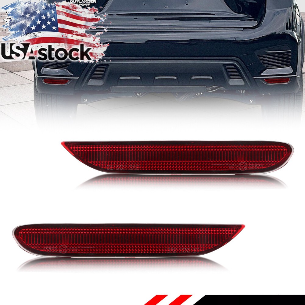 2X Red LED Rear Bumper Reflector Lights Compatible with 2020+ Mitsubishi Outlander Sport
