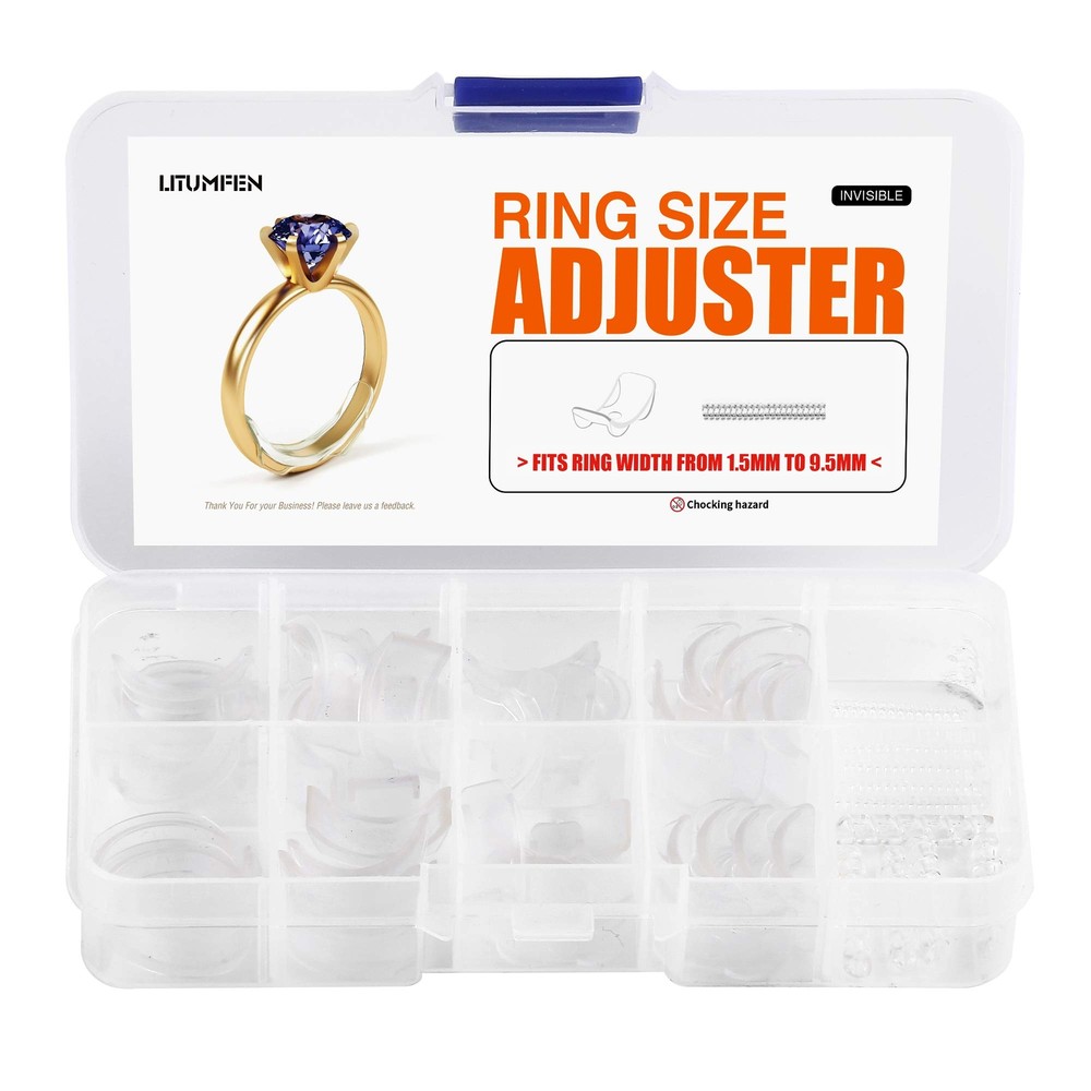 60-Pack Ring Size Adjuster Set - 2 Styles for Loose Rings, Ring Guard & Sizer Solution