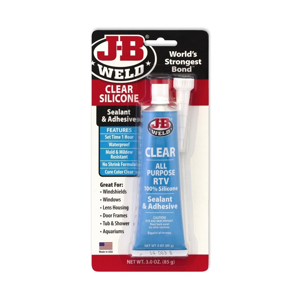 J-B Weld 31310 All-Purpose RTV Silicone Sealant and Adhesive - 3 oz. - Clear