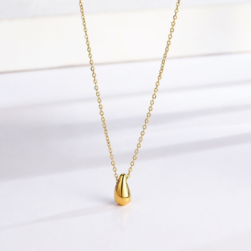 Waterdrop Teardrop Gold Silver Pendant Stainless Steel 16-18