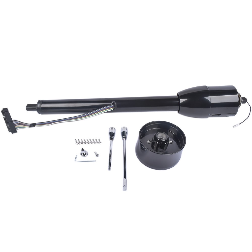 28 Inch Black Coated Hot Rod Tilt Shift Manual Steering Column with Adapter