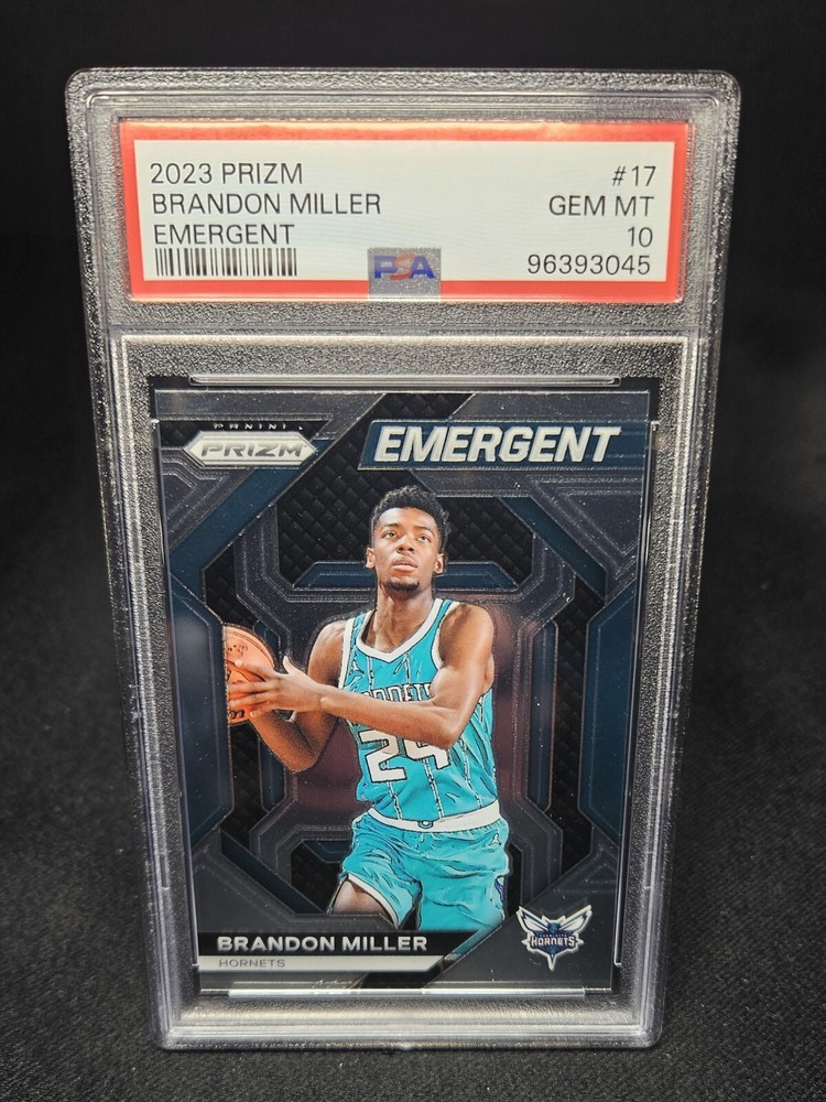 Brandon Miller RC PSA 10 GEM MNT Prizm Rookie Insert Emergent