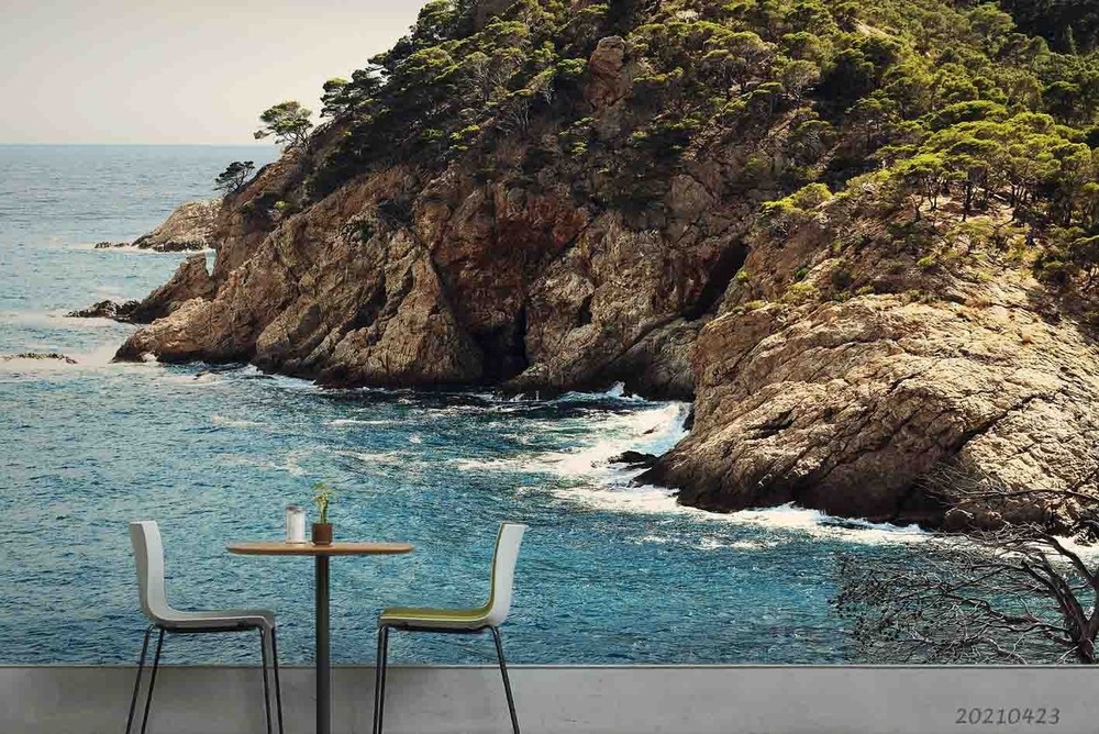 3D Mountains Sea Landscape Wall Murals Wallpaper Murals Wall Sticker