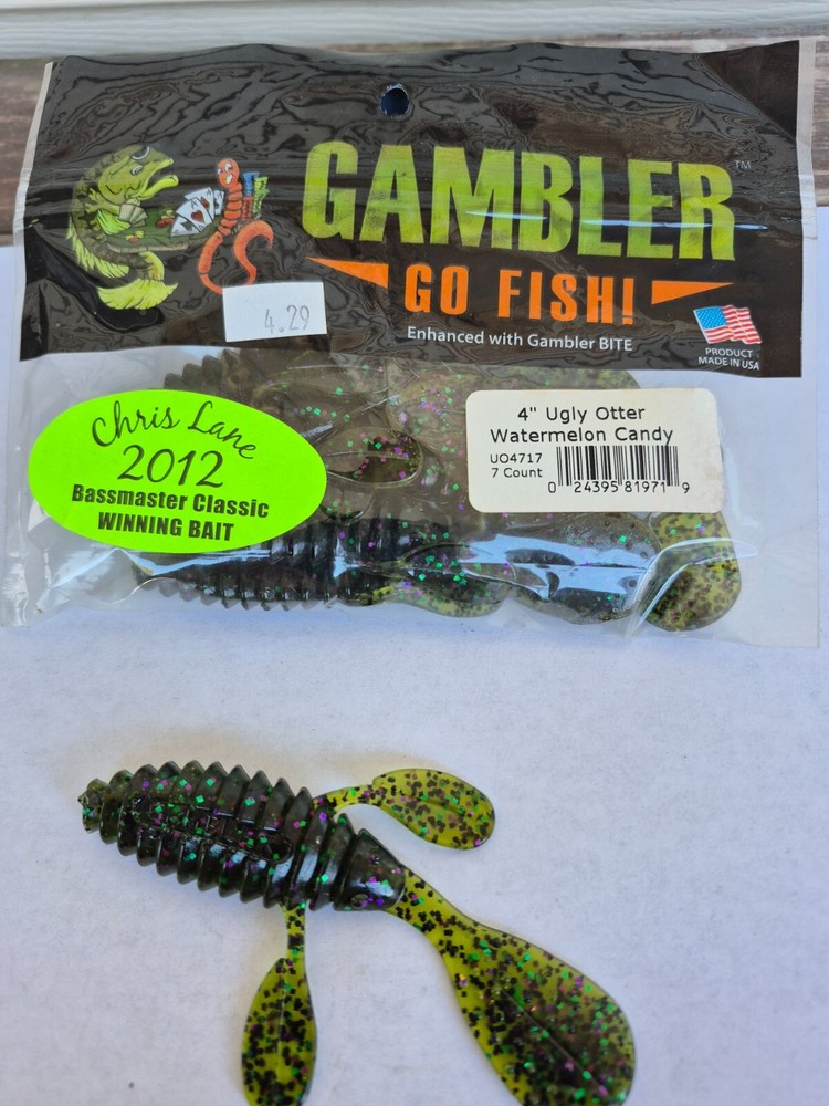 Gambler Ugly Otter 4 inch Soft Plastic Creature 7pk Watermelon Candy
