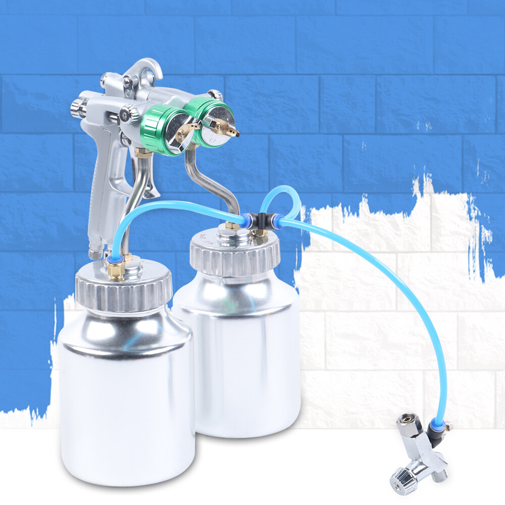 Handheld Automatic Polyurethane Foam Spray Gun with Dual Head and 2x1L Tanks US Stock