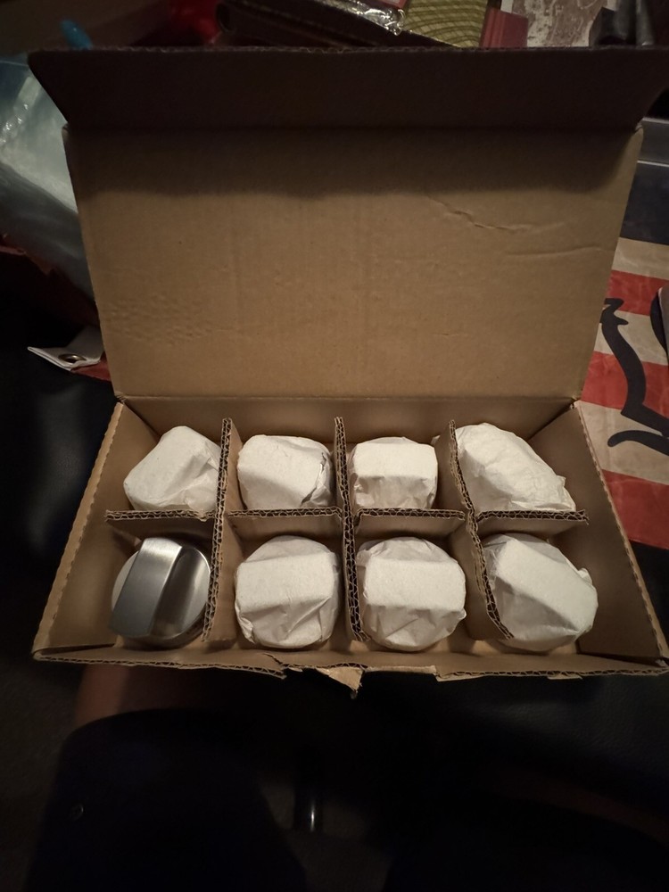 Whirlpool W10231704 OEM Cooktop Knob Kit Stainless Steel 8-Piece Set