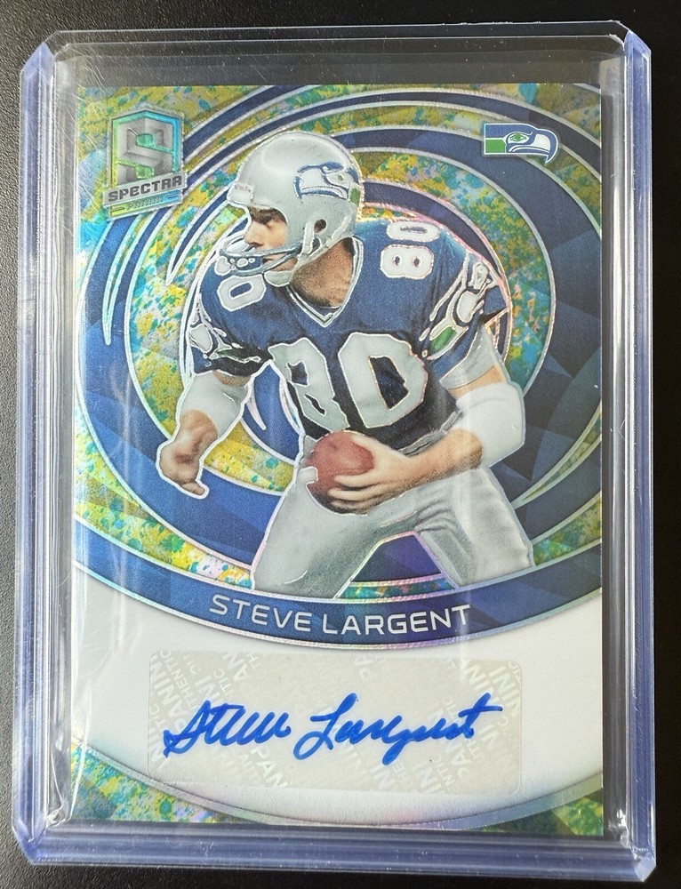 2023 Spectra Steve Largent Auto /8 Neon Splatter Seattle Seahawks Hall Of Fame