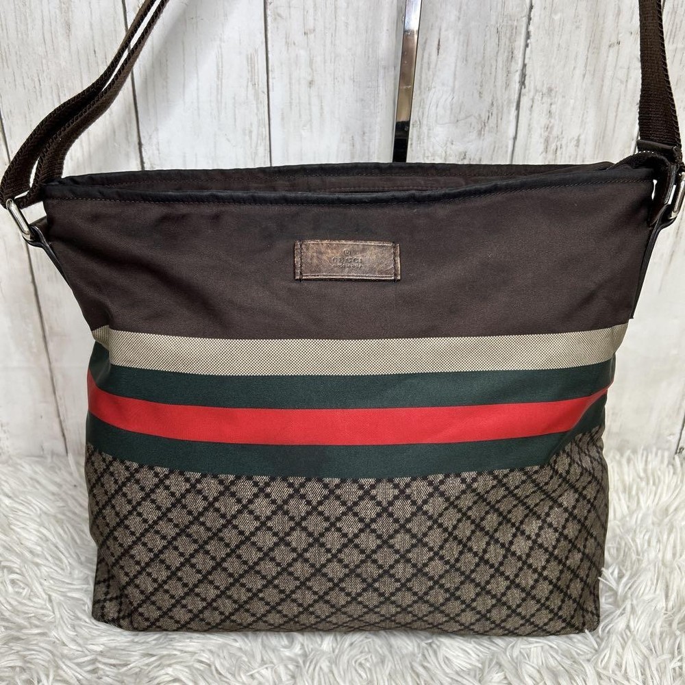 GUCCI Diamante Sherry Shoulder Bag in Nylon with Logo
