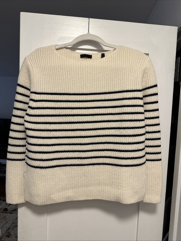 FRAME Wool Striped Boatneck Sweater Size Medium