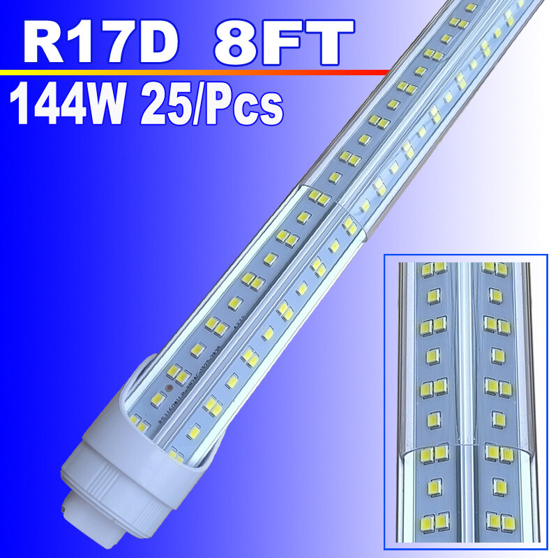 25-Pack T8 8Ft LED Tube Lights 144W, 6500K Daylight, 8-Foot Shop Lights R17D HO