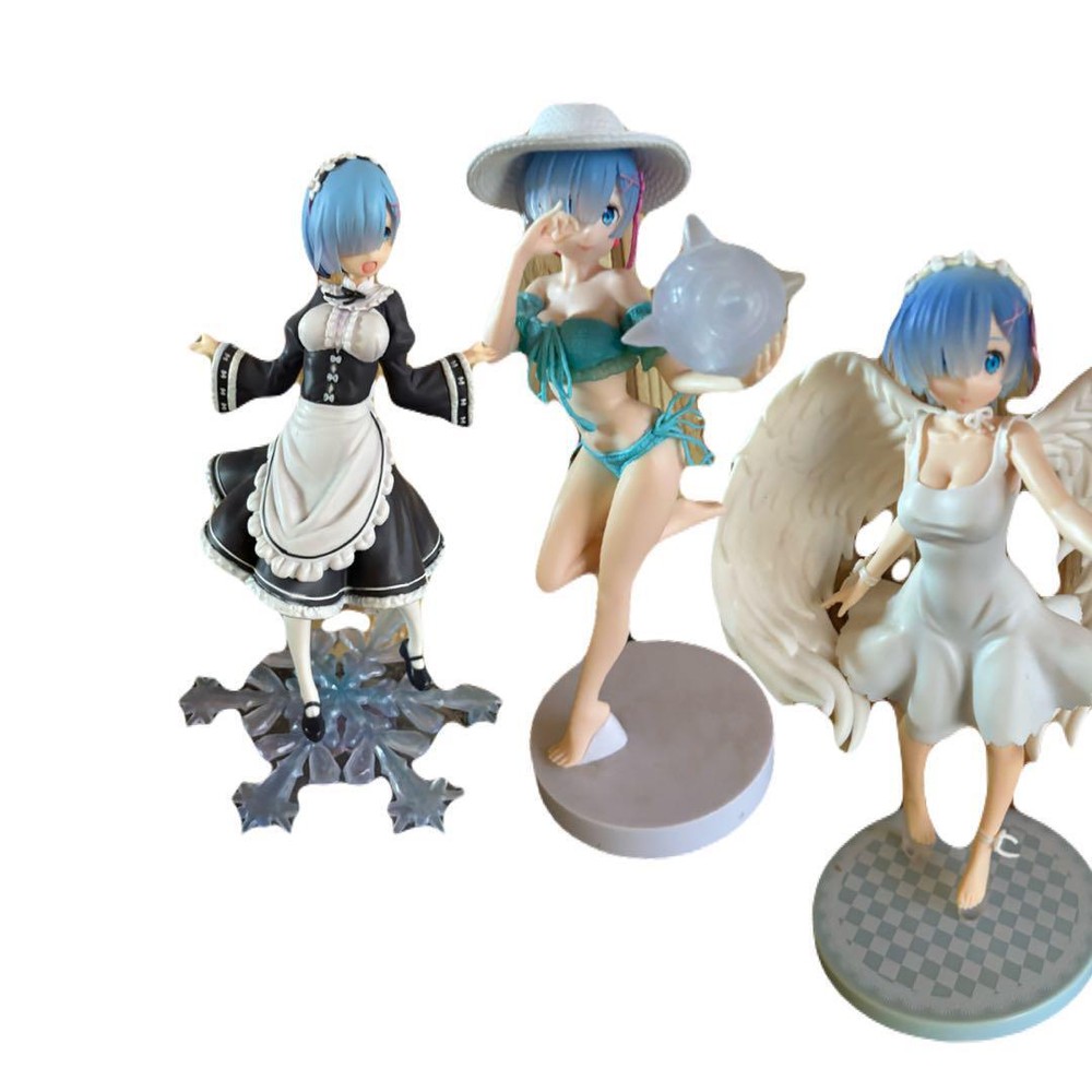 Rem Figure Set Maid Outfit And White Dress Swimsuit