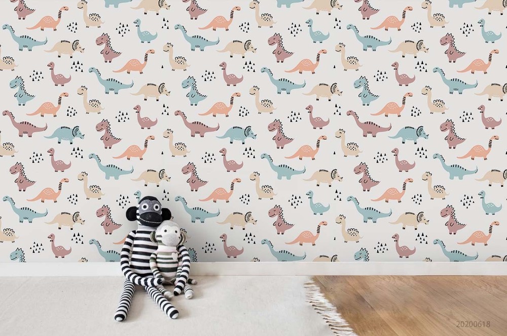 3D Hand-drawn Dinosaur Pattern Wall Murals Wallpaper Murals Wall Sticker