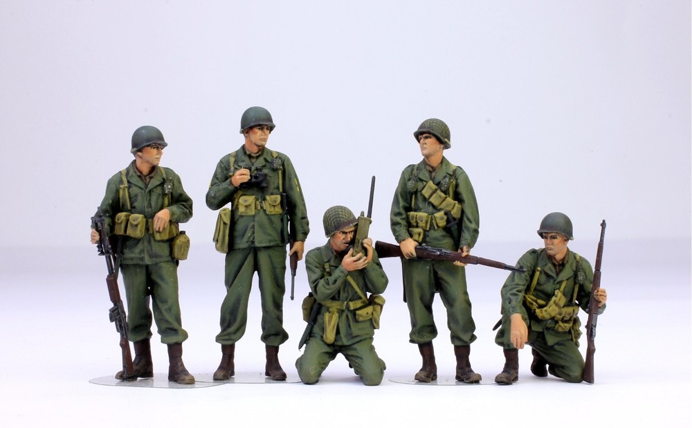 PreSale Set ProPainted Figures US Army Infantry Scout set (05 soldiers), WW2-image