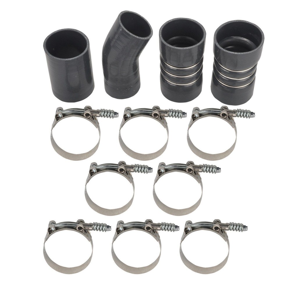 03-07 Ford 6.0L Powerstroke Diesel Silicone Intercooler Boot Kit Black