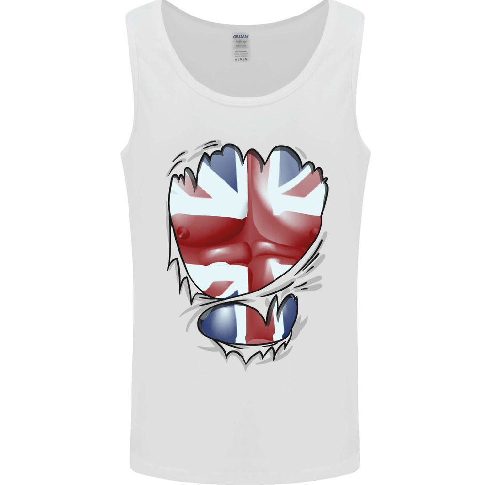 The Union Jack Flag Ripped Muscles Mens Vest Tank Top