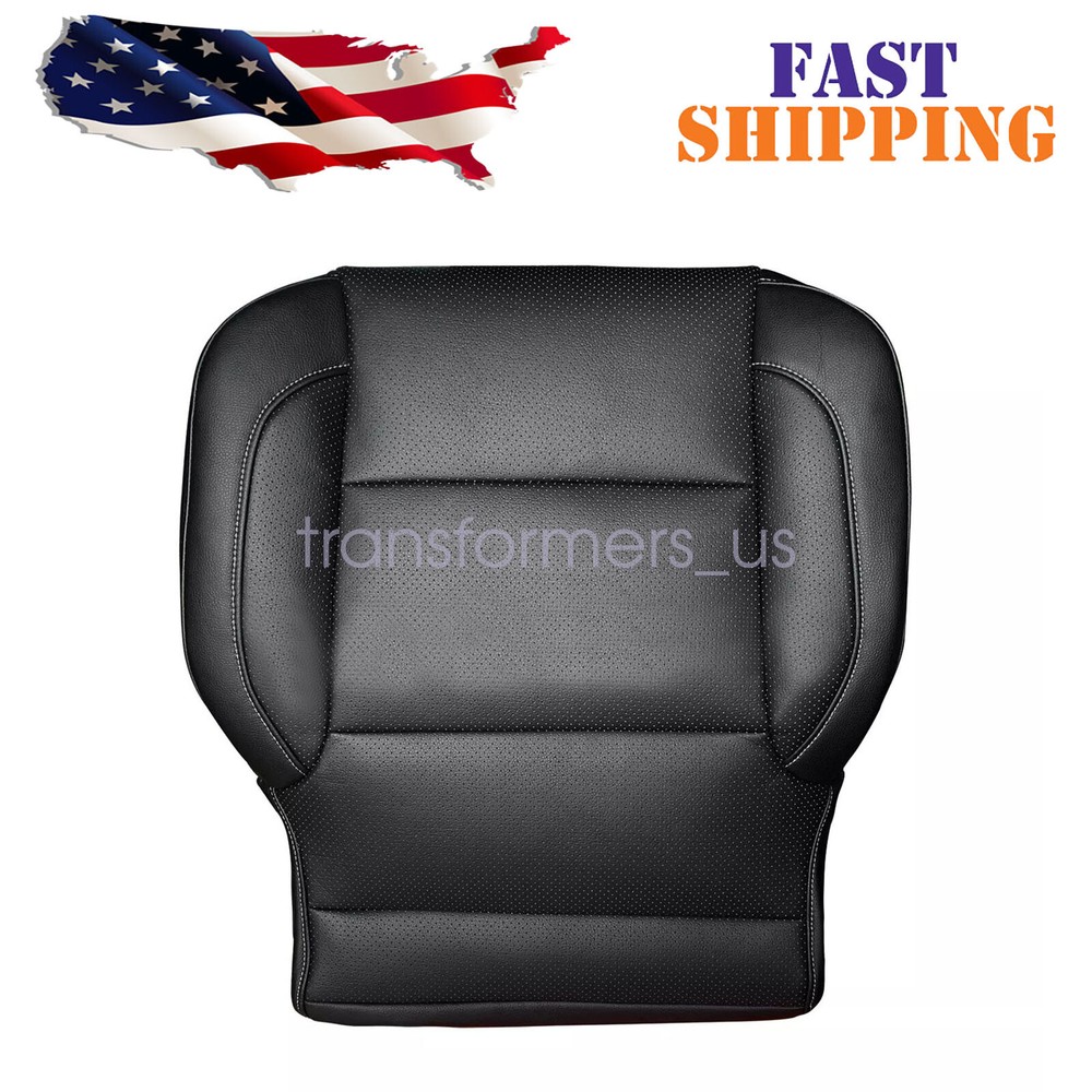 Driver Side Bottom Leather Seat Cover For 2014 - 2019 Chevy Silverado LTZ- Black