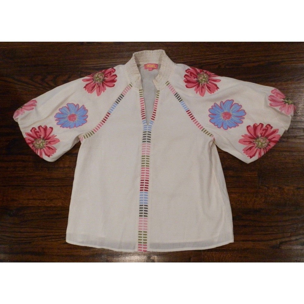 THML WCT2369-1-CR Puff Sleeve Top Women's Size Medium