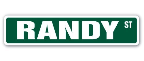 RANDY Street Sign Childrens Name Room Sign | Indoor/Outdoor | 24