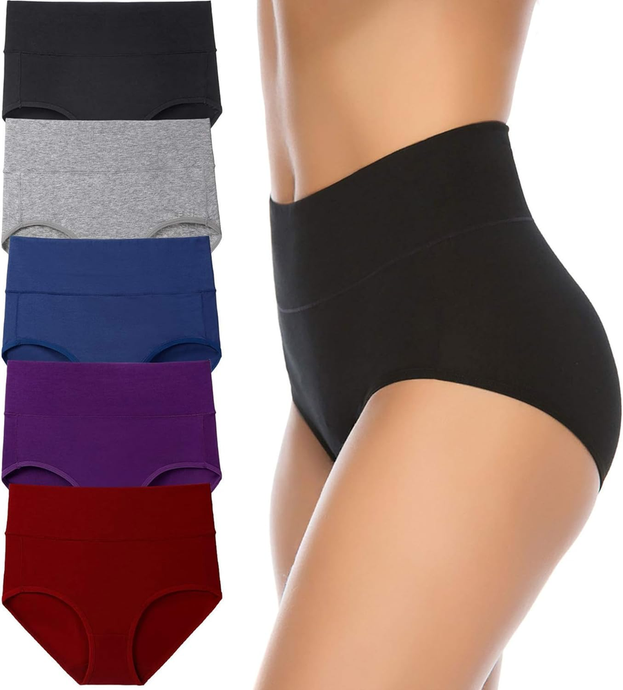 Women's Soft High Waist Cotton Briefs in Regular & Plus Sizes