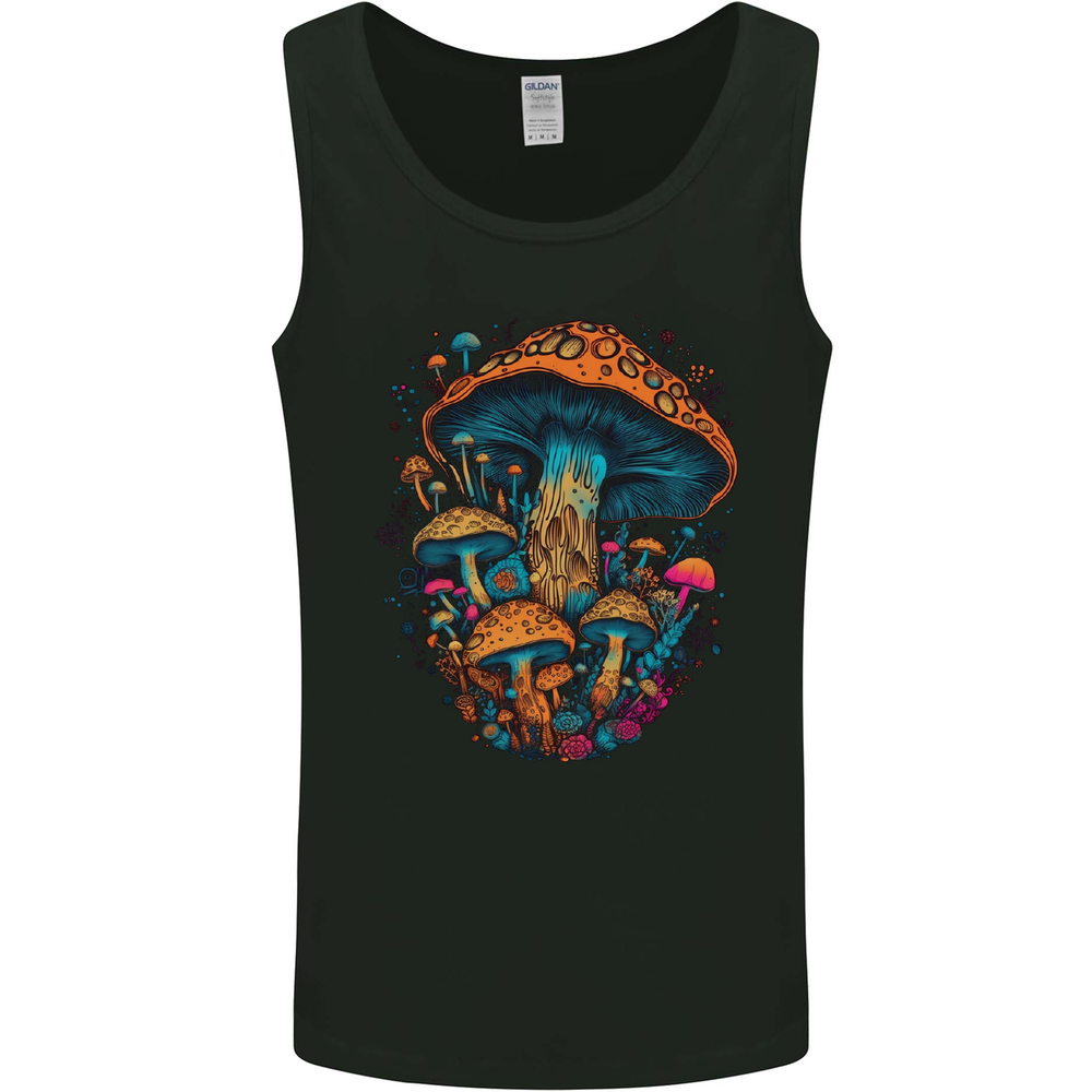 Psychedelic Magic Mushrooms LSD Trippy Mens Vest Tank Top