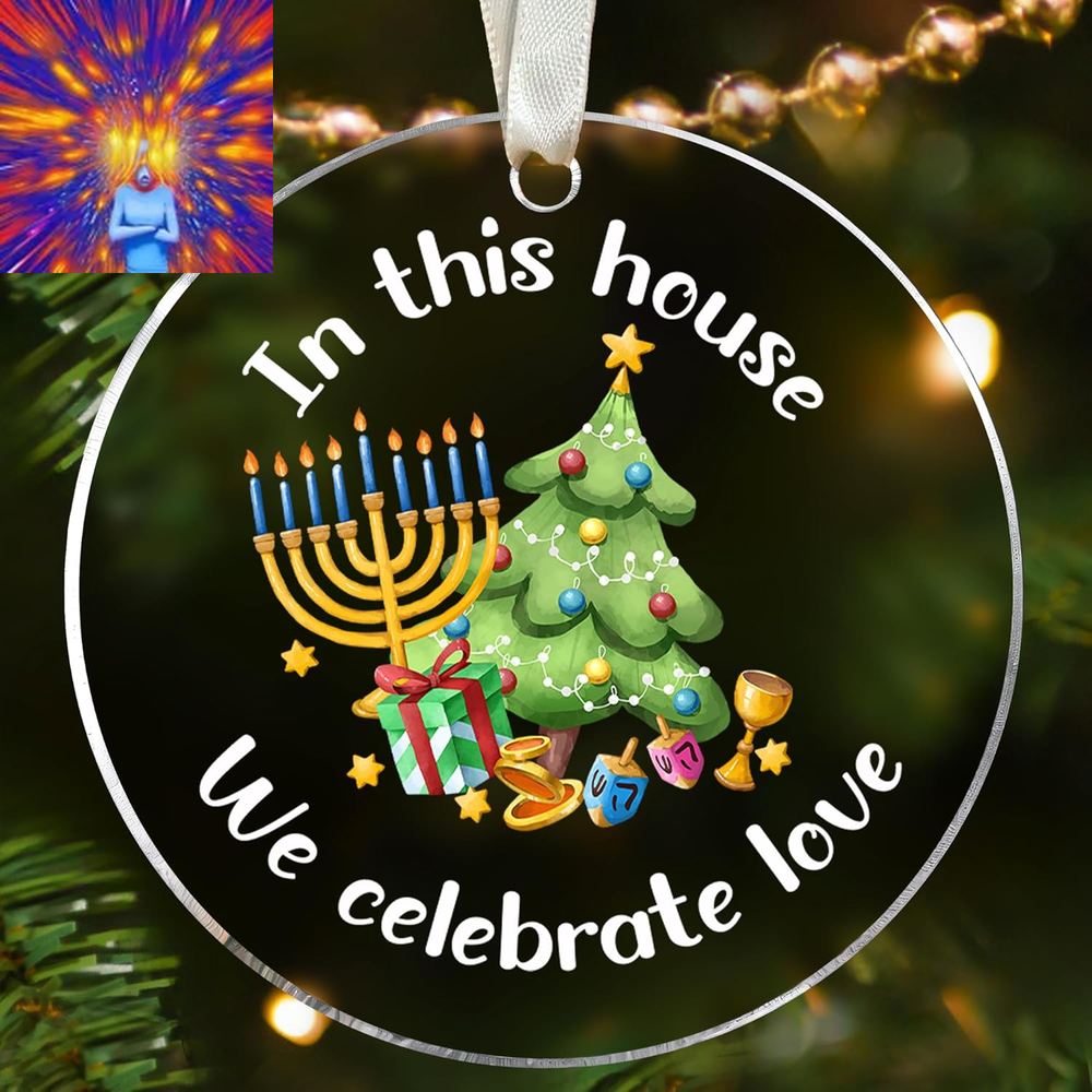 Hanukkah Gifts - Hanukkah Ornaments, Xmas Hanukkah Ornaments, Jewish Christmas O