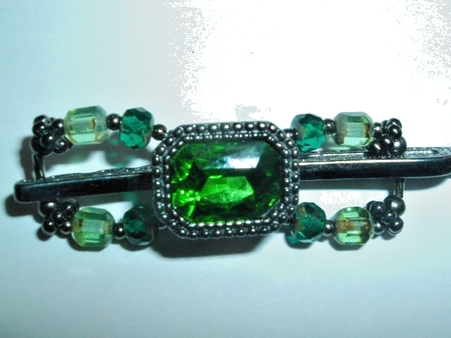X Small Lilla Rose Flexi Hair Clip Emerald Green Crystal New w Tag RARE