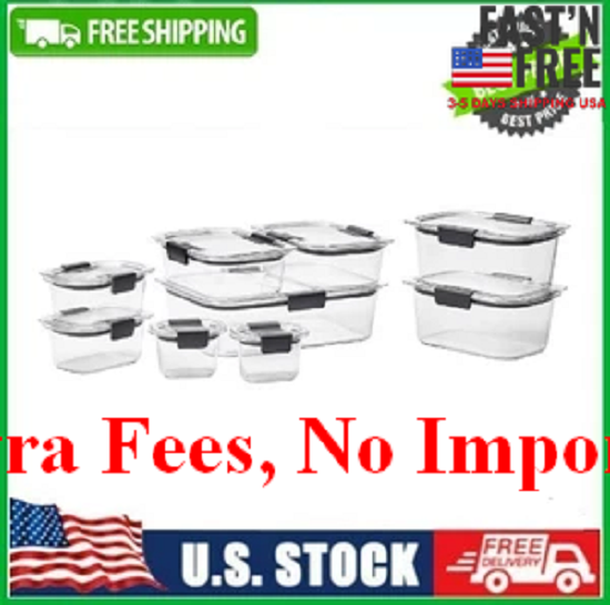 Rubbermaid Brilliance Food Storage Containers, 18 Piece Set, Leak-Proof,BPA Free