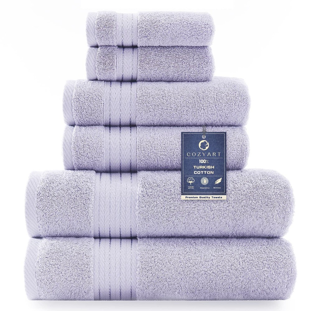 Turkish Cotton Luxury 6-Piece Bath Towel Set 650 GSM