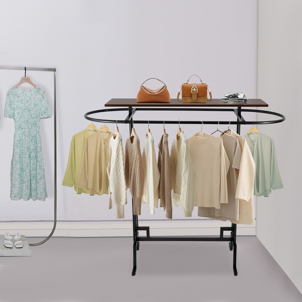 Clothing Display Stand, Clothing Rack, Commercial Clothes Hanging Rack Black