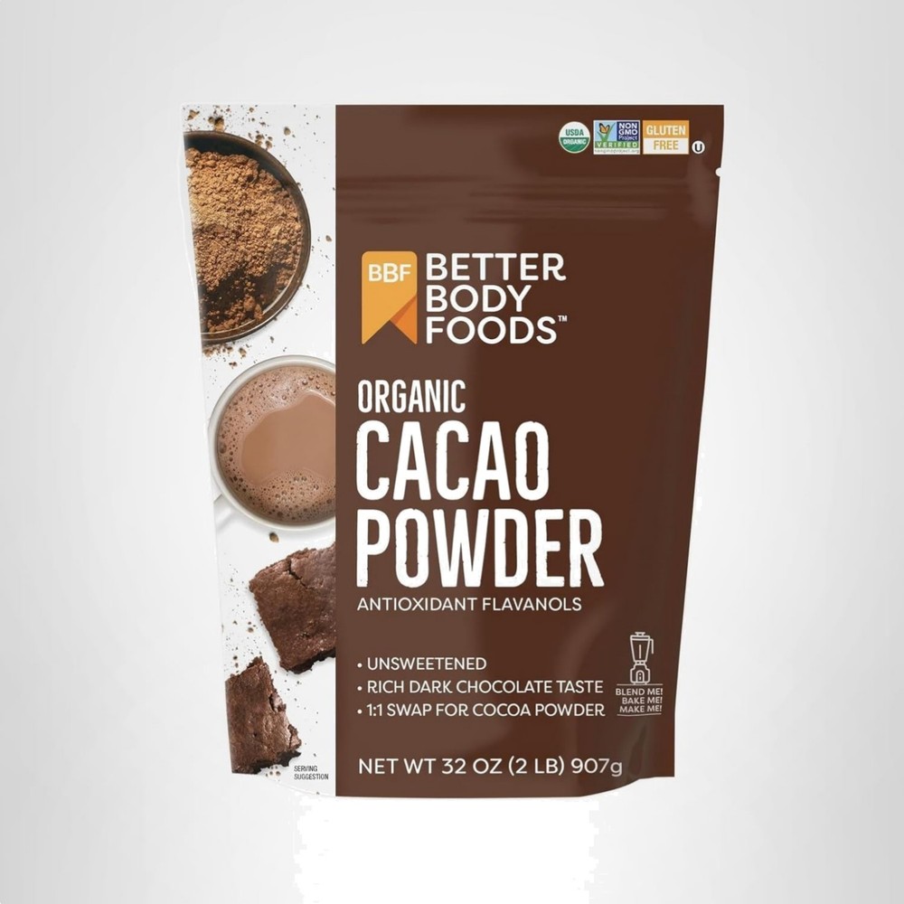 Organic Cacao Powder Unsweetened 32oz Rich Chocolate Flavor Non-GMO Gluten-Free