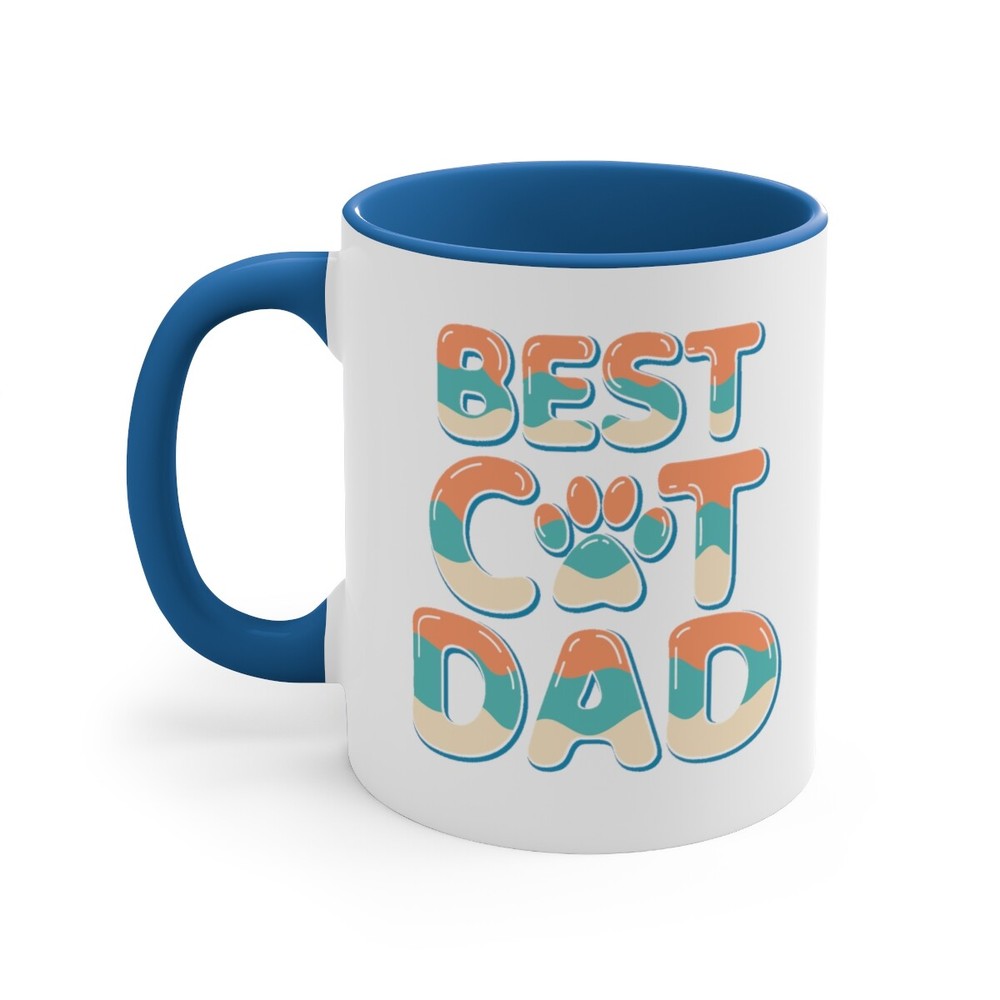 Fathers Day Coffee Mug Best Cat Dad Pet Lover Gift for Dad Grandad 11oz-image