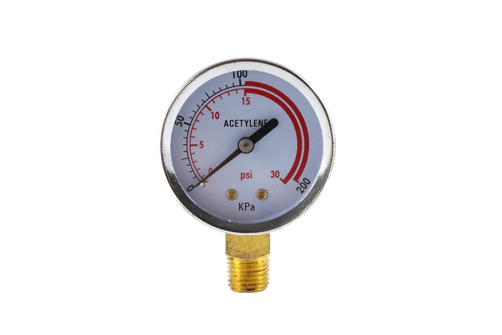 Low Pressure Gauge for Acetylene Regulator 0-30 psi - 2 inches