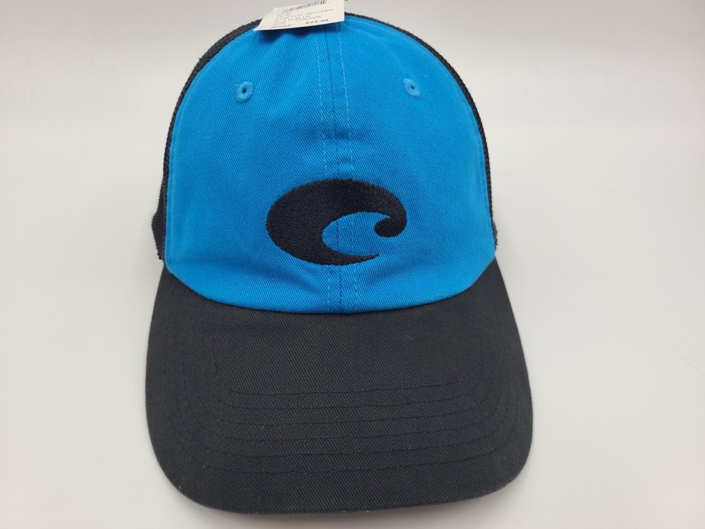 Costa Del Mar Mesh Trucker Flex Fitted OSFM Hat Cap Fish Men Women Blue Black