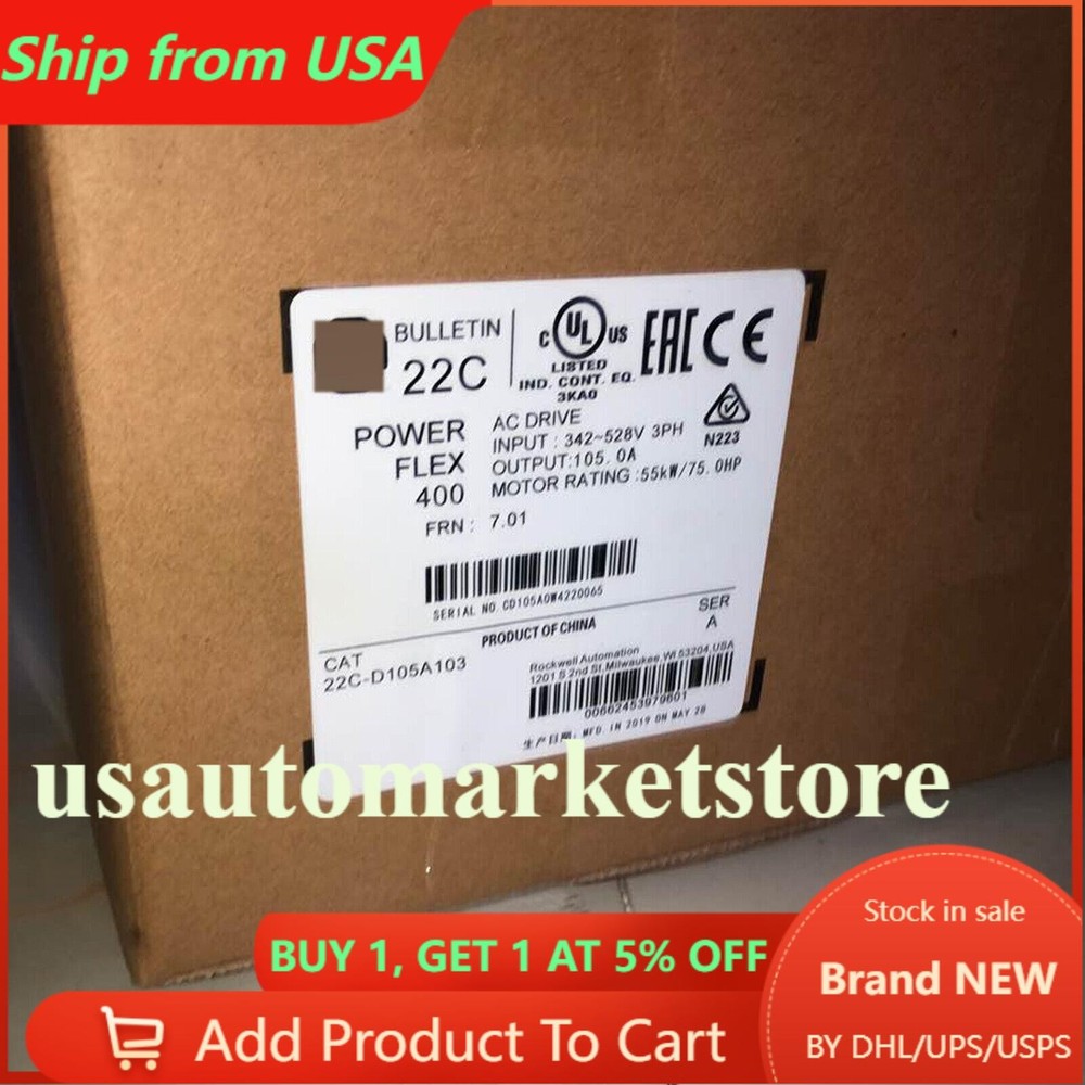 NEW IN BOX PowerFlex 400 55 kW 75HP AC Drive 22C-D105A103 FAST SHIP#RX