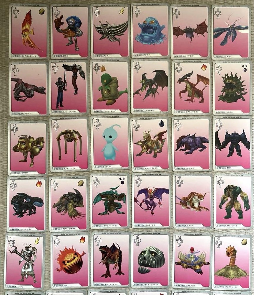 Final Fantasy 8 Triple Triad Trading Card Set 55 Cards Collectible FF8 Japan