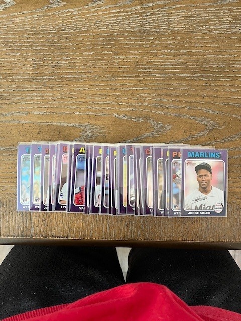 2024 Topps Heritage Low/High Number Purple Chrome Refractor Hot Box Lot (28)