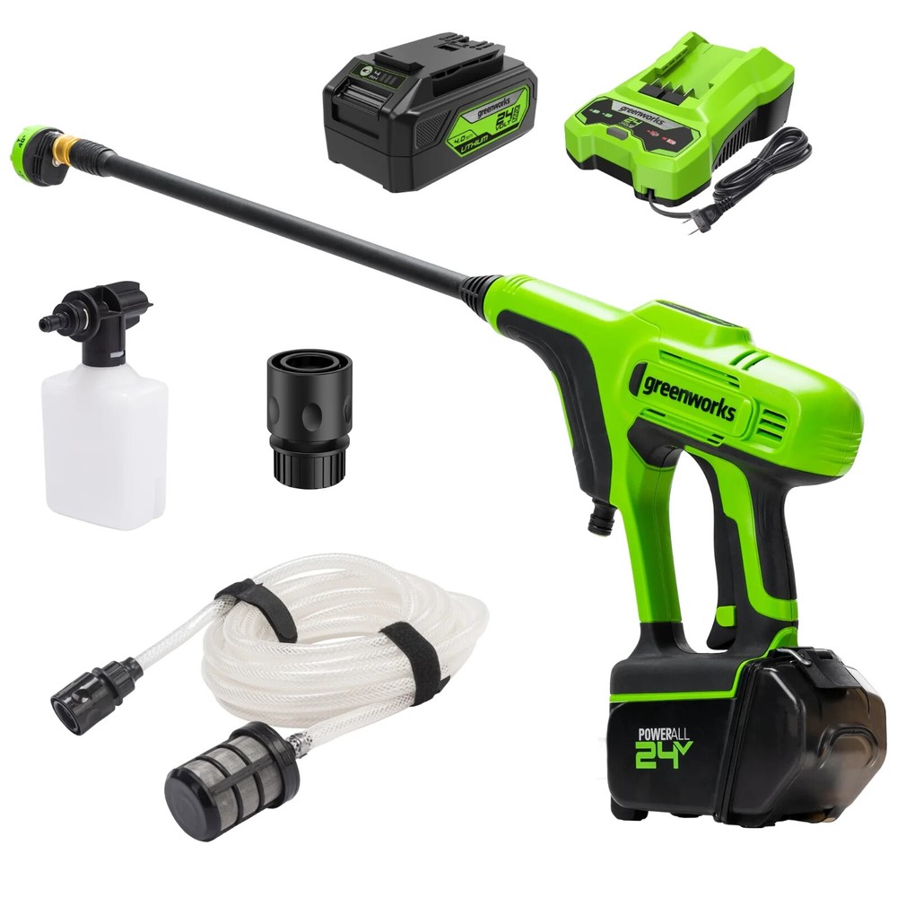 Greenworks 24V 600 PSI Pressure Washer with 4Ah USB Battery and Charger
