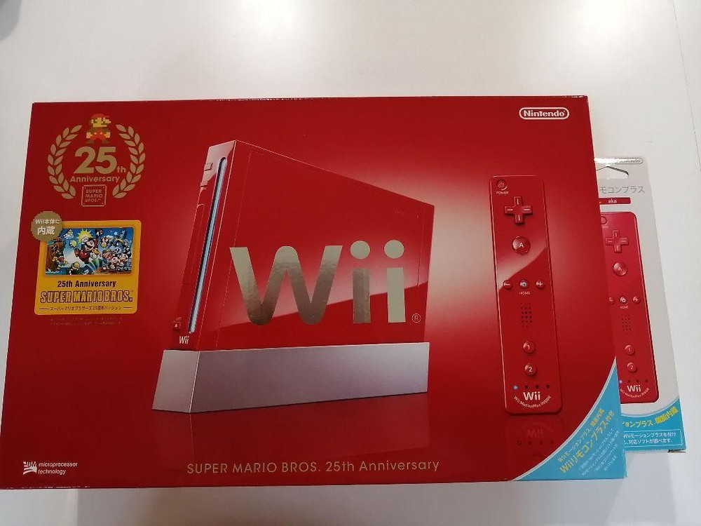 Nintendo Wii Red Super Mario Bros 25th Anniversary Console Complete Edition