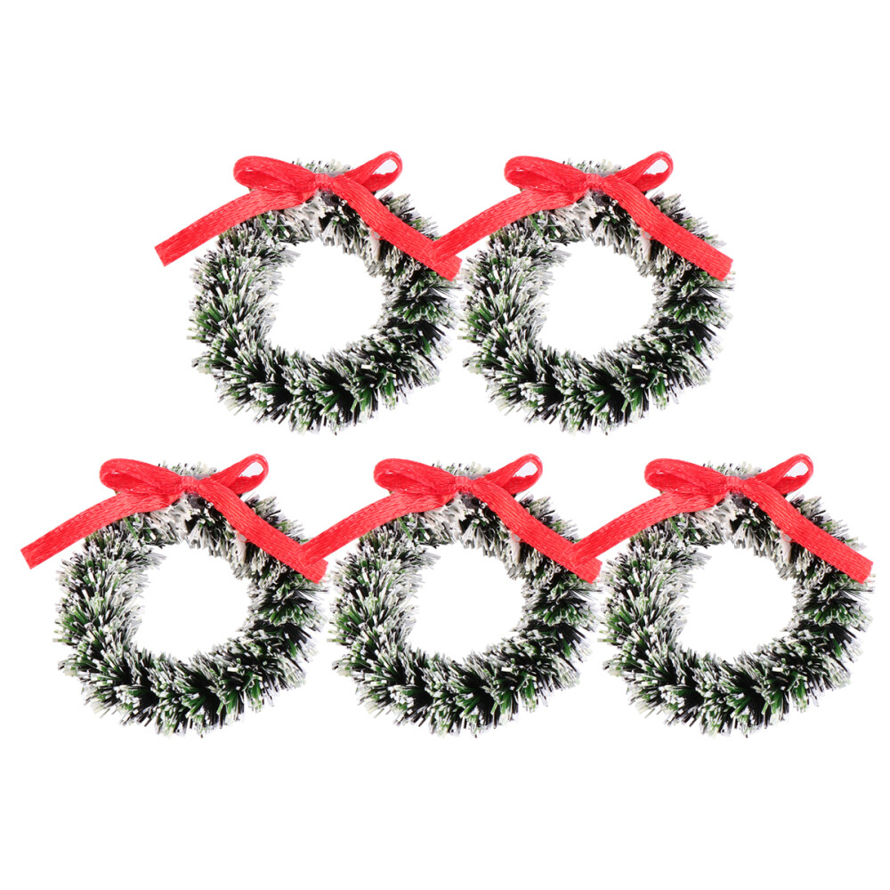 5 Pcs Christmas Wreath Bow Garland Red Decor Decorations Outdoor Candles