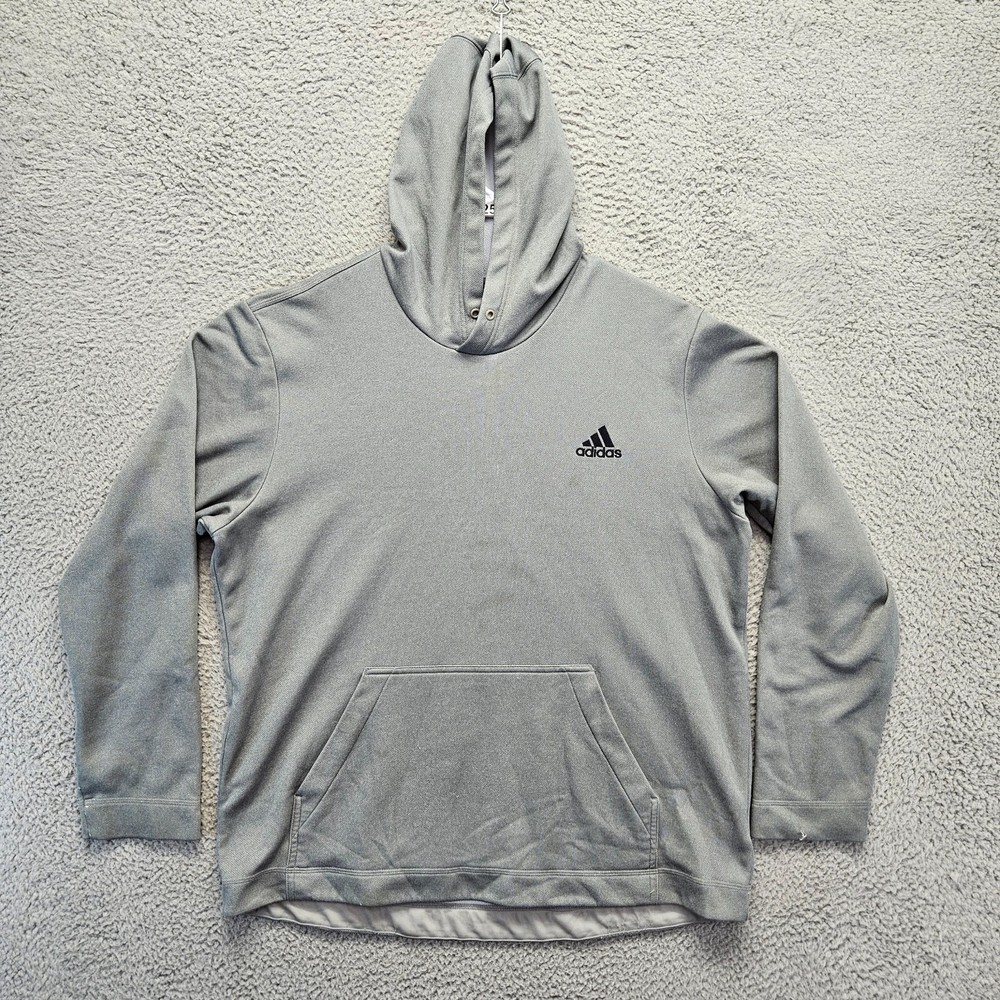 Adidas Hoodie Pullover Mens Size XL Gray Hooded Sweatshirt