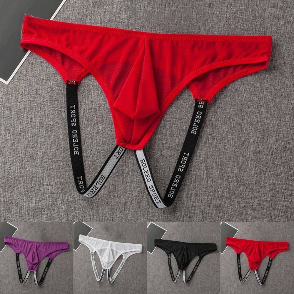 Backless Pouch Men Underwear Nylon+Polyester Panties Pouch Double Thong