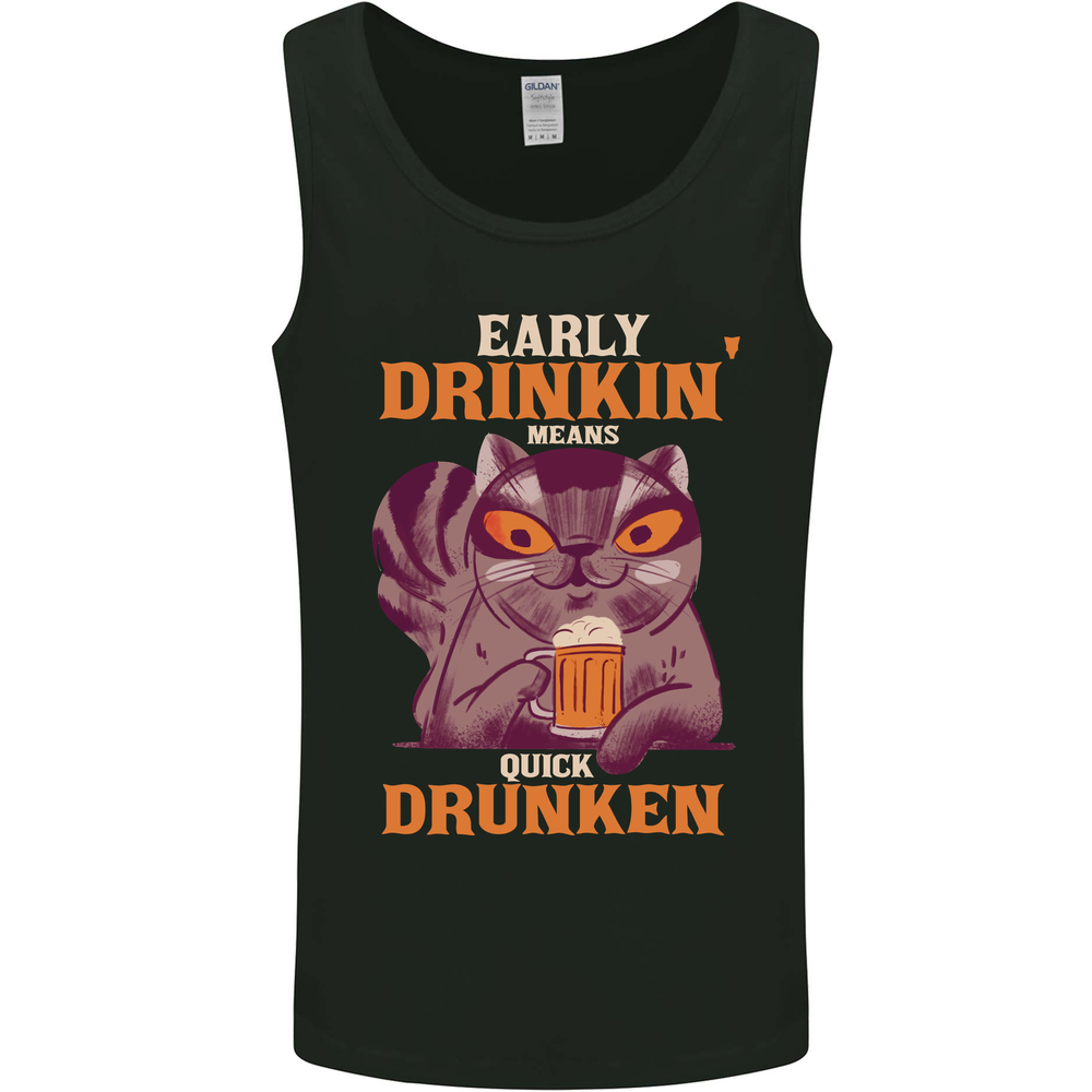Early Drinkin' Quick Drunken Funny Alcohol Beer Mens Vest Tank Top