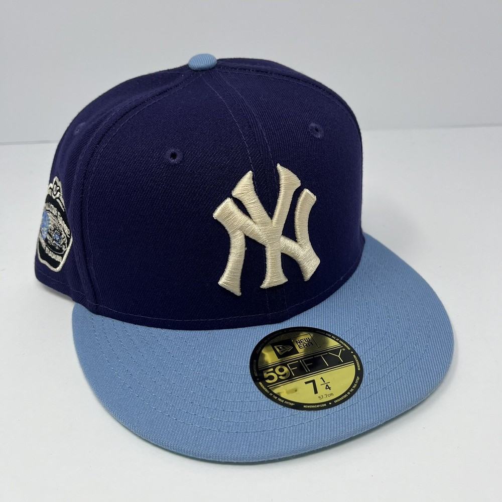 New Era 59FIFTY MLB New York Yankees Fitted Hat Cap Mens Size 7 1/4 Purple Blue