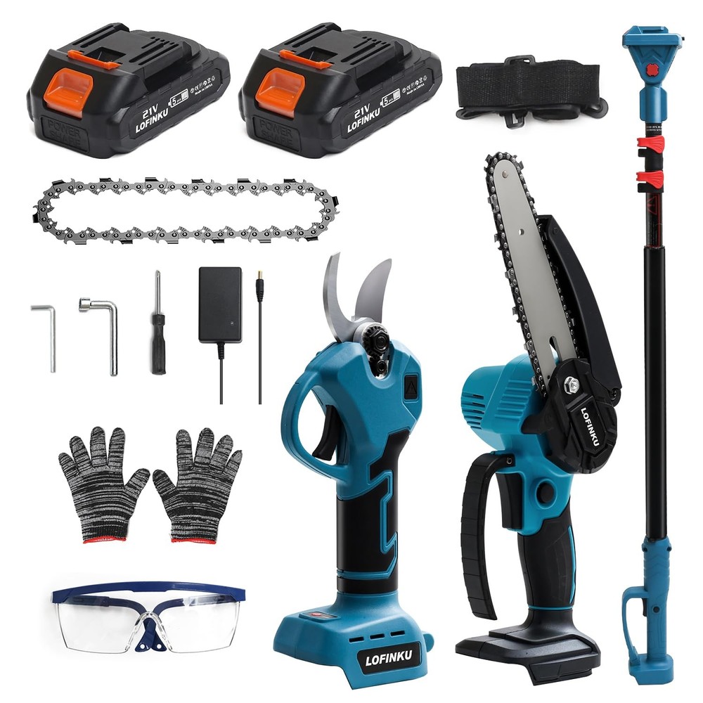 3-in-1 Cordless Electric Pruner Kit for Trees & Garden Trimming