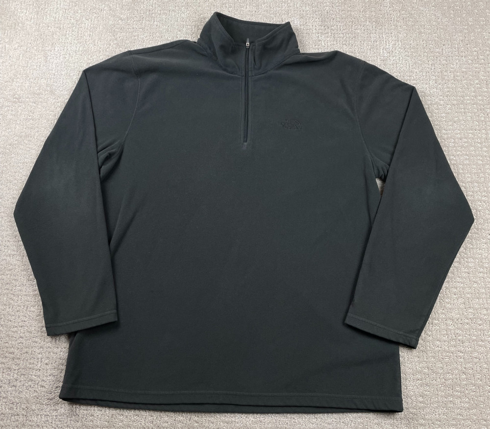 The North Face Jacket Mens XL Black 1/4 Zip Fleece Pullover Hiking Layering
