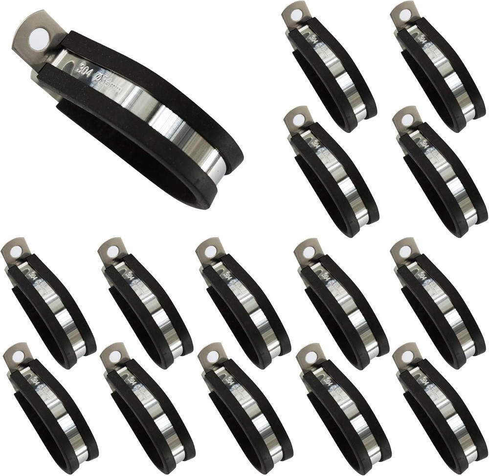 15Pcs 1.5 Inch R Type Cable Ties 38mm Black and Silver