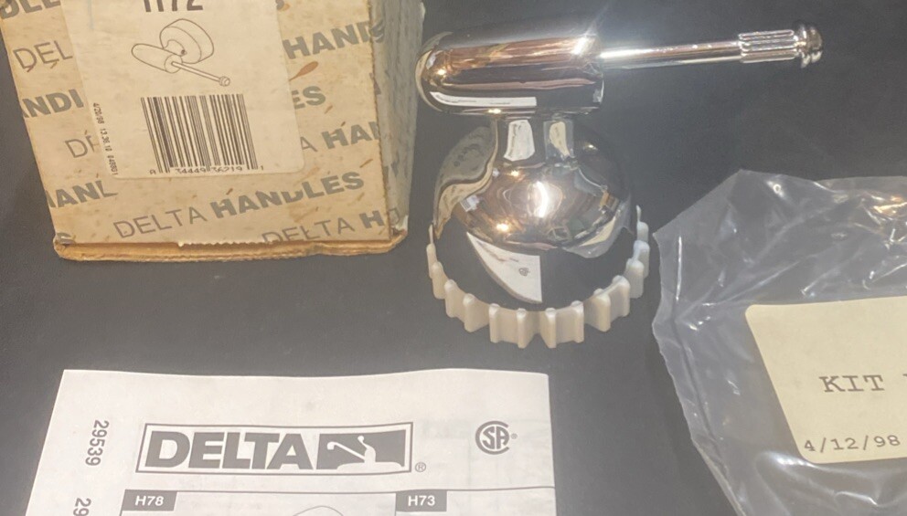 Delta H72 Chrome Single Handle Metal Lever Faucet Kit NOS