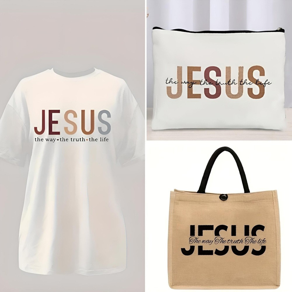 Women T-shirt Cosmetic Bag Tote Bag Set