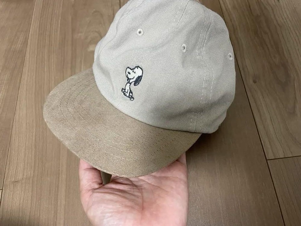 Snoopy PEANUTS Baby Beige Hat 44-46cm Soft Cotton Cap