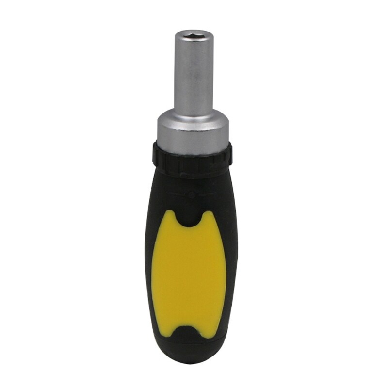 Ratchet Screwdriver Handle with 1/4 Inch Socket Bit Holder